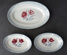 3 Plats ovales en faïence de Sarreguemines et Digoin, modèle ALESIA parfait état