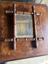 Ancien Miroir Cadre Bambou