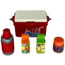 Playmobil lot réfrigérateur rouge/blanc thermo jus pot ferme boutique ville