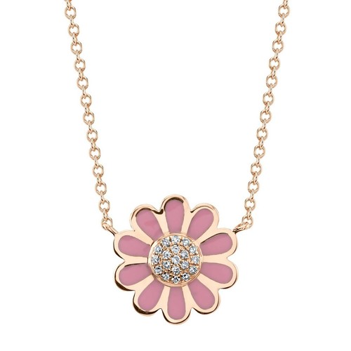 Rose émail diamant - rose,