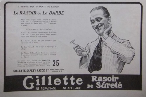 Publicité 1912 gillette - publicitÉ,