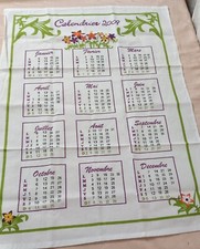 TORCHON CALENDRIER ANNEE 2009