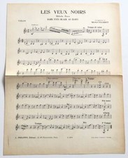 Partition vintage sheet music MICHEL FLORET : Les Yeux Noirs * Violon Tzigane