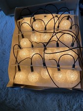 Ancienne Guirlande Lumineuse Sapin Noël20  Boules Plastique Blanches