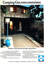 Publicité Advertising 0924  1975   Camping gaz lampe à gaz portative Belvédeère