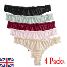 4 Packs Lot Womens Sexy Satin Panties Thong G Briefs À Cordes Lingeries Sous- /