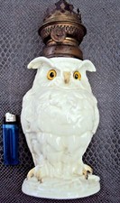 ancienne lampe à pétrole antik oil lampe forme chouette ou hibou début 20 ème