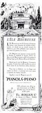 Publicité ancienne l'île heureuse Pianola piano 1921 ou 1923 issue de magazine