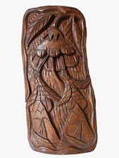 Beau Panneau en Bois sculpté Vintage * Oiseaux Mouches / Colibris