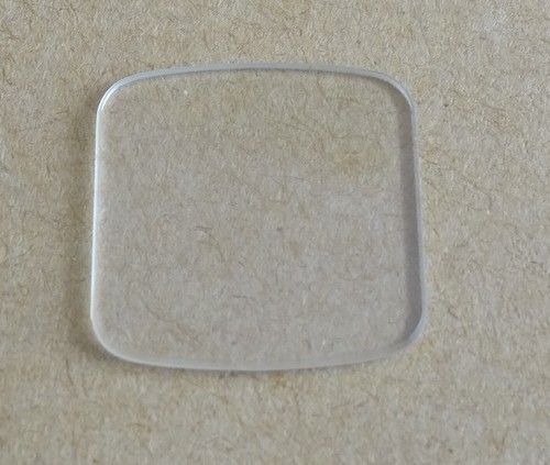Verre montre plat carre 4 - verre, 17.4