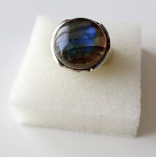 Bague en Labradorite Taille 59 sur Argent 925 (11,7 g).