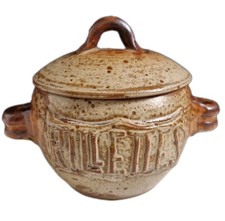 Ancien Pot A Rillettes En Grès Émaillé Non Signé Collection Céramique