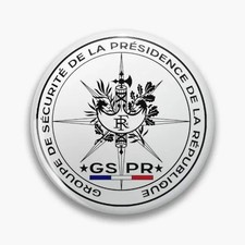 Badge métal 58mm GSPR Groupe Sécurité Présidence République écusson France