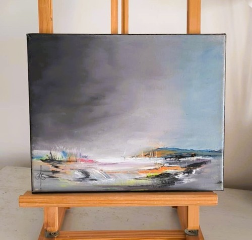Petit tableau huile abstrait - petit,