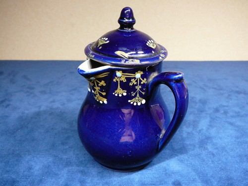Ancien pot lait bleu de - ancien,