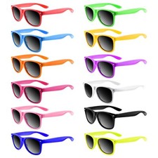 Lot de 12/24/36/48 lunettes de soleil fluo pour enfants garçons et filles Fou...