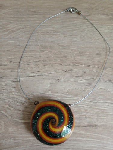 Collier pendentif verre - pendentif, en