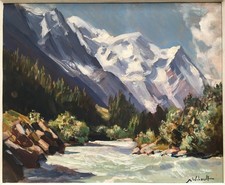 Tableau peinture de montagne