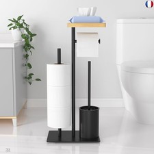 Porte Papier Toilette avec Brosse WC, Porte Rouleau Papier Toilette Debout en