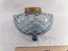 ancien réservoir ou toupie en verre bleu de lampe à pétrole Ø 13,7 cm (DH64)