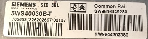 Calculateur sid801 5ws40030bt - calculateur,
