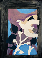 Oiseau et Lotus LITHOGRAPHIE