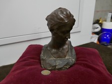 belle tete en bronze soclée