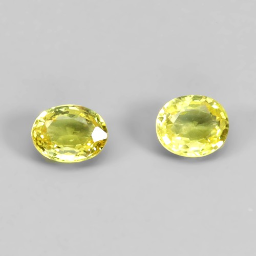Paire gemmes saphir - saphir, jaune