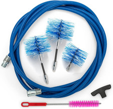 Kit Ramonage Poêle à Granulés 3/6 m Flexible + Brosses Nylon 80/100/120mm