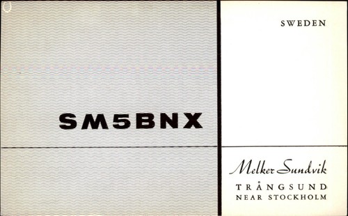 Qsl radio card sm5bnx - qsl,