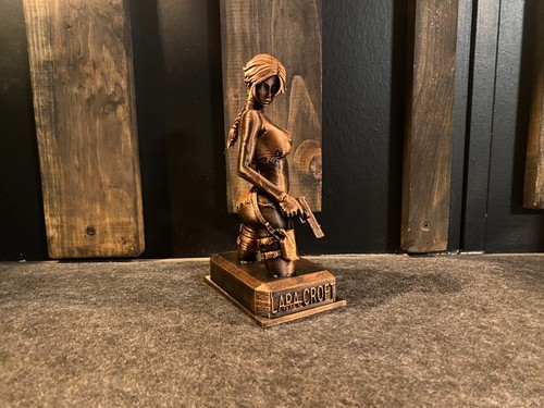 Lara croft copper statue tomb - croft,