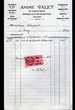 ROMILLY-sur-SEINE(10) CHARBON BOIS ANTHRACITE BRIQUETTE "André VALET" en 1938