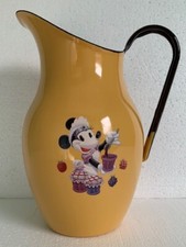 Pichet métal émaillé Disneyland Paris Mickey Minnie mousse état NEUF