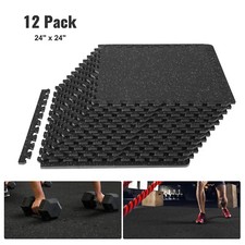 VEVOR Tapis en Caoutchouc à Emboîtement Protections Sol en Mousse 12 Pcs 4,5 m²