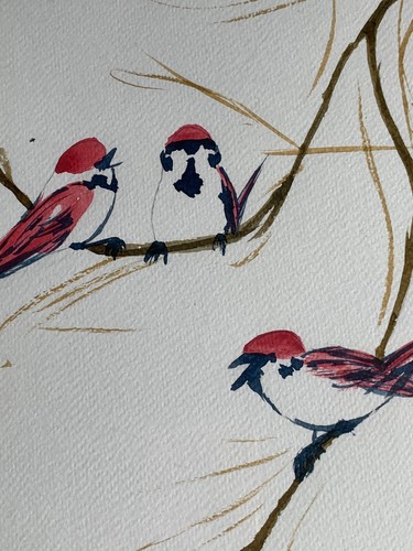 Aquarelle peinture oiseaux - aquarelle,