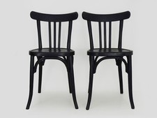 Paire de chaises de bistrot en bois Scandinave C.T.C Année 50