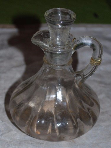 Vintage clear glass oil - clear,