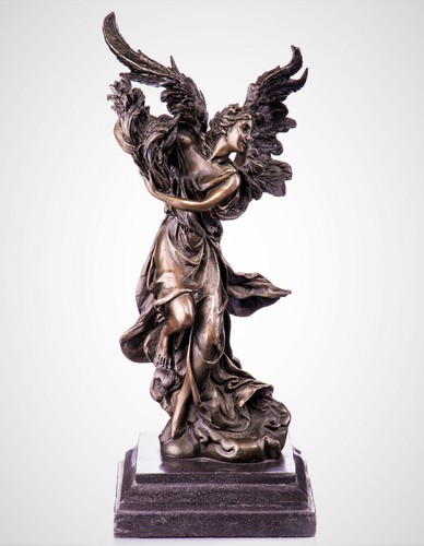 Sculpture bronze ange avec - bronze,