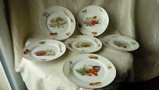 6 ASSIETTES A DESSERT EN PORCELAINE EPAISSE DECOR LEGUMES DES 4 SAISONS N°1 *