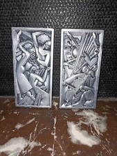 Lot 2 Bas-relief Art déco 'L'orchestre et la danse" les frères Martel (Argenté)