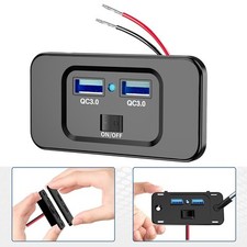 Prise de chargeur rapide de voiture 12 V/24 V avec double charge rapide USB 3 0