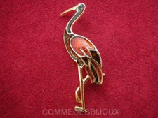 Broche "Héron" N° 2 dorée Echassier Bec style Poignard - Bijoux pur Vintage