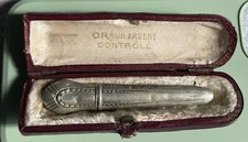 Porte-aiguille étui Art Nouveau 'or sur argent controlé’ dans sa boîte