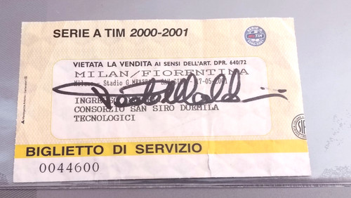 Autograph paolo maldini ticket - autograph,