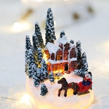 Village de Neige de Noël Illumine La Maison Miniature pour La Décoration de La