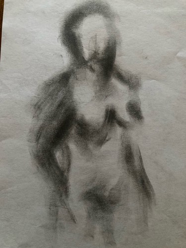 Très beau dessin fusain 1980 - dessin,