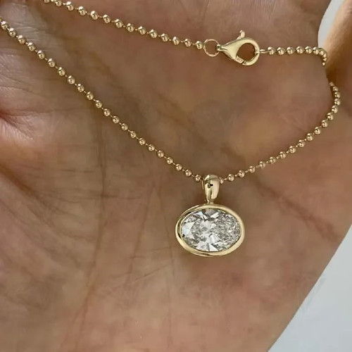 2ct oval cut diamond - 2ct, bezel