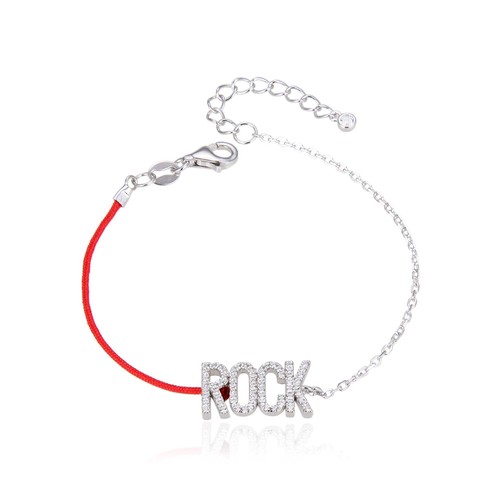 Bracelet rock fil rouge - rock,
