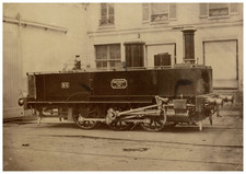 France, Réseau Ferroviaire, Locomotive Construite par Goüin en 1867 vintage albu