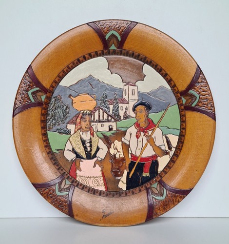 Plat assiette pyrograver - , et